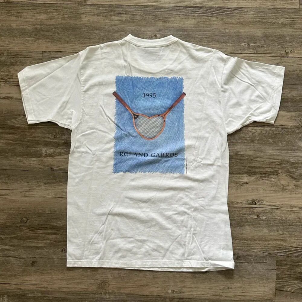 Vintage 1995 Roland Garros Paris Tennis T-Shirt Size Large